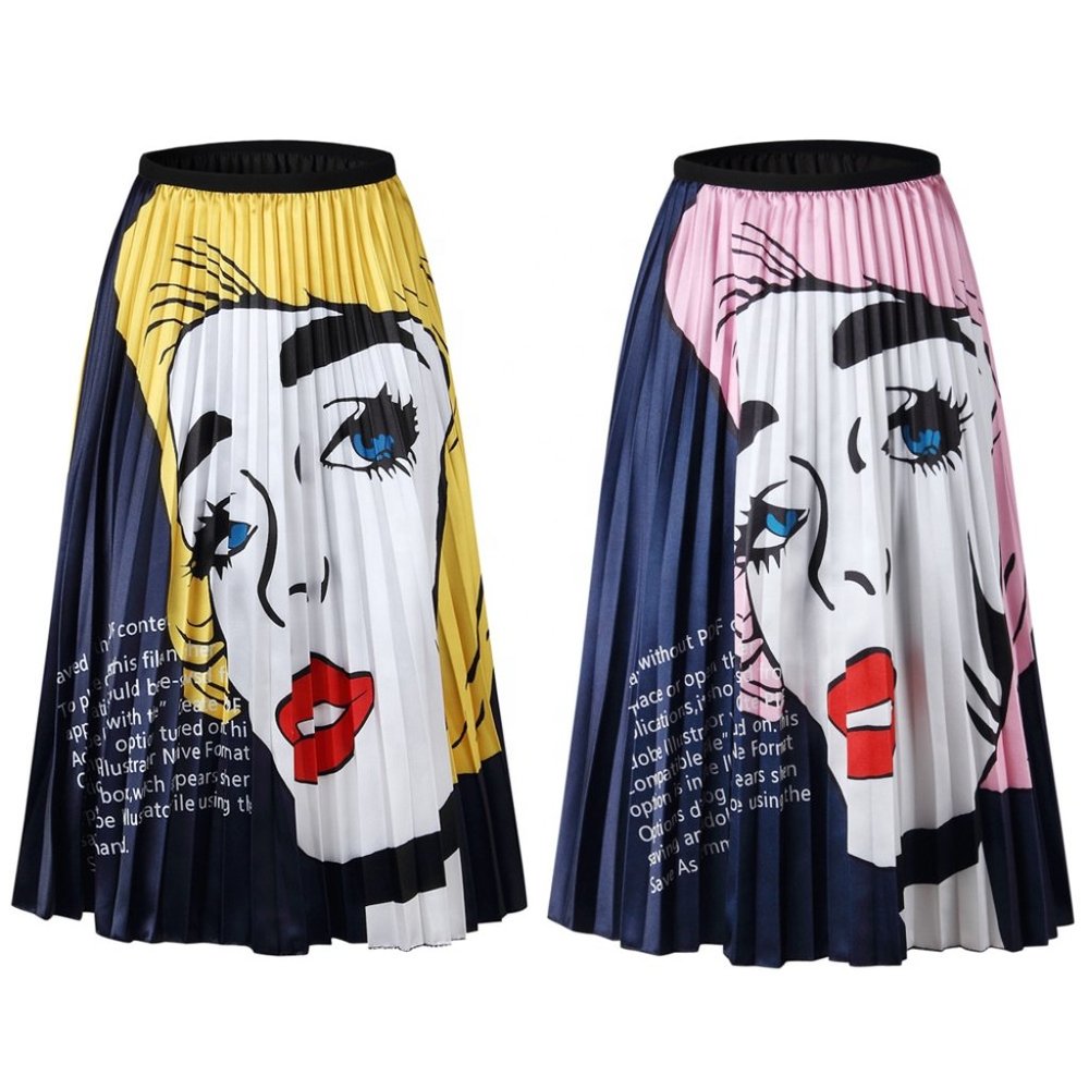 African Pleated Long Skirt